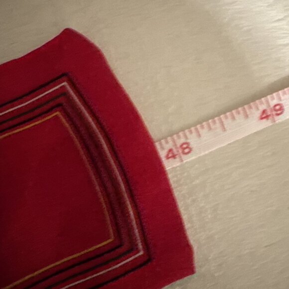 Vintage Vicky Davis Red All Silk Scarf  Skinny Narrow Neck Wrap, Hair Tie - Picture 8 of 9